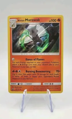 Pokemon TCG: Alolan Marowak 12/111 Holo Rare - Crimson Invasion - NM - Image 1
