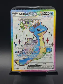 Ultra Rare Lapras EX #158/142 M/NM Stellar Crown Pokemon TCG - Image 1