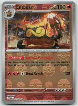 Pokemon Emboar (Poke Ball Pattern) 013/086 White Flare Rare Holo NM - Image 1