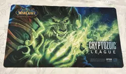 World of Warcraft TCG Cryptozoic League Green Wolf 2011 Playmat GUC - Image 1