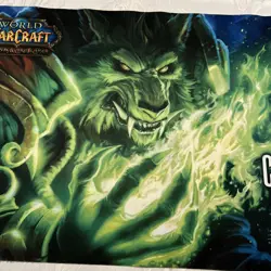 World of Warcraft TCG Cryptozoic League Green Wolf 2011 Playmat GUC - Image 2