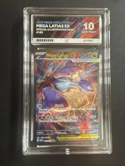 Pokemon TCG Mega Latias ex 181/132 MEGA EVOLUTION SIR ACE 10 *Perfect Subgrades* - Image 1