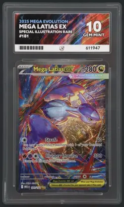 Pokemon TCG Mega Latias ex 181/132 MEGA EVOLUTION SIR ACE 10 *Perfect Subgrades* - Image 4