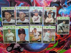 1964 Topps Minnesota Twins Lot (9) Vintage MLB Cards Mele Killebrew Era Low-EX - Image 1