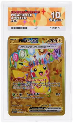 Pikachu EX 247/191 Gold Ace 10 Perfect Subs Pokemon Surging Sparks - Image 1