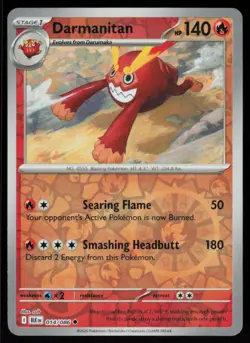 Darmanitan 014/086 Uncommon Black Bolt Pokemon Reverse Holo Near Mint - Image 1