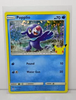 Pokemon TCG 25th Anniversary McDonalds Promo Card - Popplio 23/25 nonholo 2021 - Image 1