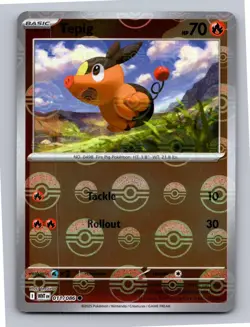 Tepig (Poke Ball Pattern) 011/086 Common White Flare Pokemon Holo Near Mint - Image 1