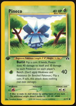 Carte Pokemon Pineco 61/75 Edition 1 Neo Discovery English - Image 1