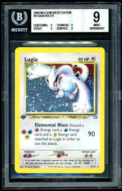 2000 Pokemon Neo Genesis 1st Edition Lugia Holo R #9 BGS 9 - Image 1