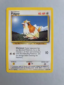Pidgey 57/102 Pokemon TCG Base Set (1999) Common NM - Image 1