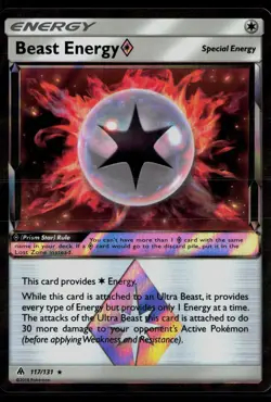 Beast Energy ◇ 117/131 Forbidden Light Prism Star Rare Pokemon - Image 1