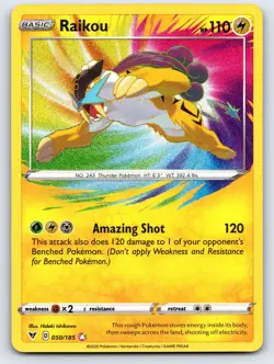 Raikou 050/185 Amazing Rare Vivid Voltage Pokemon Holo Near Mint - Image 1