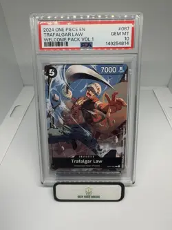 Trafalgar Law OP04-087 Welcome Pack Vol.1 Promo One Piece Card PSA 10 - Image 1