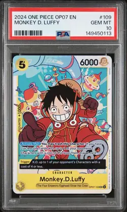 2024 ONE PIECE OP07-500 YEARS IN THE FUTURE #109 MONKEY D. LUFFY PSA 10 - Image 1