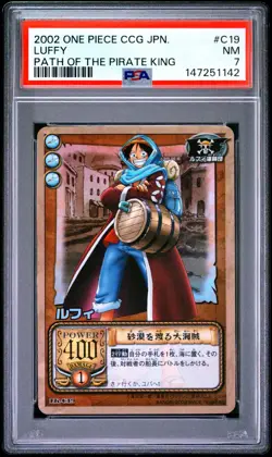 2002 Japanese One Piece CCG Holo Luffy C19 PSA 7 NM Path of the Pirate King - Image 3