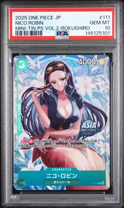 2025 ONE PIECE JAPANESE TIN SET VOL.2 #111 NICO ROBIN Rokushiro PSA 10 GEM MINT - Image 1