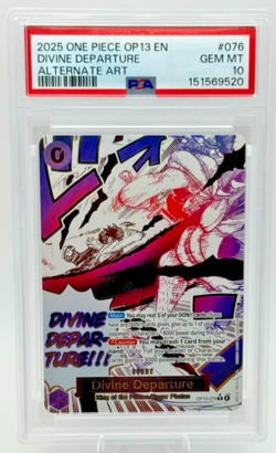 2025 One Piece OP13 EN Alternate Art #076 Divine Departure PSA 10 ENGLISH - Image 1