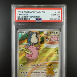 PSA 10 Chansey 187/167 Twilight Masquerade Holo Full Art Graded Pokemon Card - Image 2