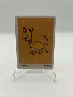 #0181 Amphy - Ampharos - Pookiemoot Derpy Custom Art Set Johto Gen 2 Pokemon - Image 1