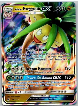Alolan Exeggutor GX 74/111 Holo GX Rare Crimson Invasion Pokemon - Image 1