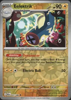 Eelektrik 031/086 Uncommon Black Bolt Pokemon Reverse Holo Near Mint - Image 1