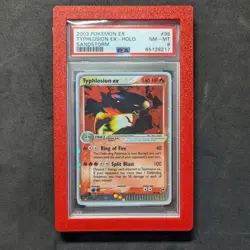 2003 POKEMON EX SANDSTORM #99 TYPHLOSION EX-HOLO PSA 8 - Image 1