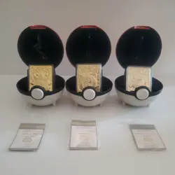 LOT OF 3 Pokemon Burger King Gold-Plated 1999 Pre-owned with certificate - Image 1