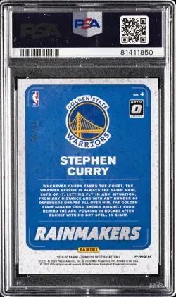 2019 PANINI DONRUSS OPTIC RAINMAKERS RED #4 STEPHEN CURRY 70/99 PSA 10 - Image 2