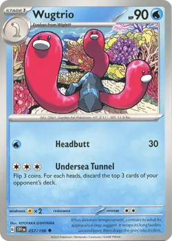 Wugtrio Uncommon SV01: Scarlet & Violet Base Set 057/198 NM - Image 1