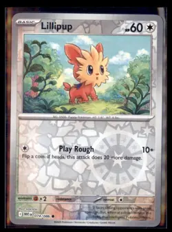 Pokemon Lillipup White Flare WHT 074/086 Reverse Holo 4 Card Lot - Image 1