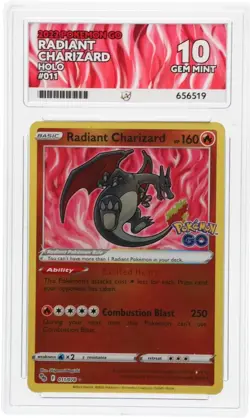 ACE 10 Radiant Charizard Pokemon Go 011/078 Ace Label Graded Card - Image 1