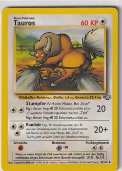 Pokemon Karte Dschungel Jungle Nr. 47/64 Tauros deutsch - Image 1
