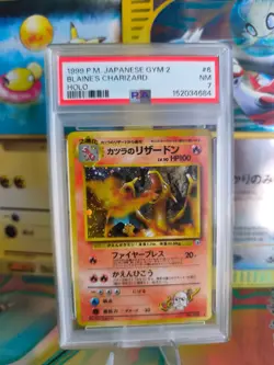 Pokemon Karte Card Blaine's Charizard Holo Glurak Gym Challenge japanese PSA 7 - Image 1