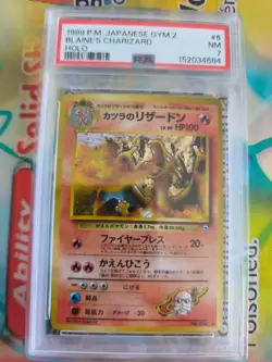 Pokemon Karte Card Blaine's Charizard Holo Glurak Gym Challenge japanese PSA 7 - Image 2