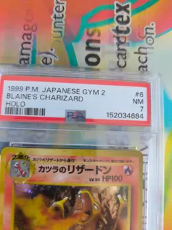 Pokemon Karte Card Blaine's Charizard Holo Glurak Gym Challenge japanese PSA 7 - Image 4
