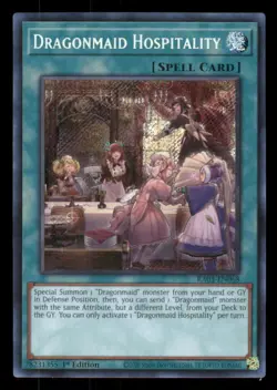 Yu-Gi-Oh Dragonmaid Hospitality Secret Rare #RA03-EN068 Quarter Century Bonanza - Image 1