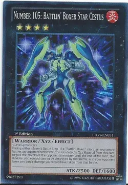 Yugioh! LP Number 105: Battlin' Boxer Star Cestus - LTGY-EN051 - Super Rare - Un - Image 1