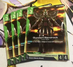 GD01-028 Gundam Sandrock Gundam Card Game TCG GCG Newtype Rising Playset Of 4 - Image 1