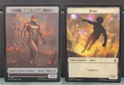 Robot Villain 0020 Hero 0002 Token Marvel Super Heroes Card Game MTG TCG NM - Image 1