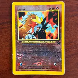 Entei 34 Holo Black Star WOTC Promo Pokemon Card DMG - Image 1