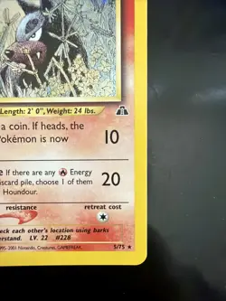 Pokemon TCG Houndour Neo Discovery Holo Unlimited Holo Rare Card 5/75 50 HP - Image 4