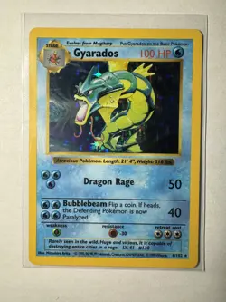 1999 Pokemon Shadowless Gyarados Holo 6/102 Base Set WOTC Card VG LP - Image 4