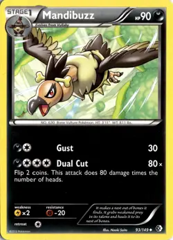 Mandibuzz 93/149 Boundaries Crossed Pokemon Card TCG - Image 1