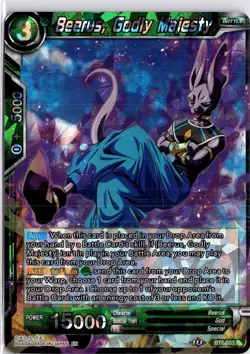 Beerus, Godly Majesty BT8-053 R Dragon Ball Super Card DBS Foil Trading Card - Image 1