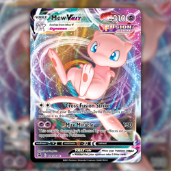Mew VMAX 114/264 (Fusion Strike) Stamped Ultra Rare Full Art Holo Pokemon Card - Image 1