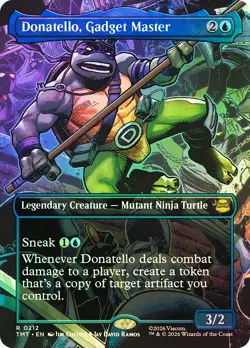 MTG FOIL Donatello, Gadget Master Borderless - Teenage Mutant Ninja Turtles #212 - Image 1