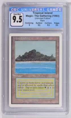 Tropical Island (CGC GEM MINT 9.5 - POP 1 of 5) - MTG Unlimited Edition - RareCo - Image 1