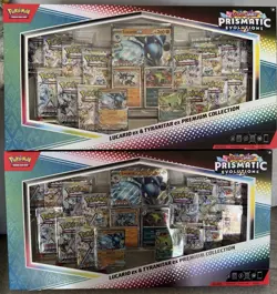 POKEMON PRISMATIC EVOLUTIONS LUCARIO & TYRANITAR PREMIUM COLLECTION LOT OF 2! - Image 1