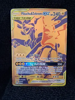 Pokemon TCG Black Star Promo Pikachu Zekrom Tag Team Gold GX SM248 Card - Image 1